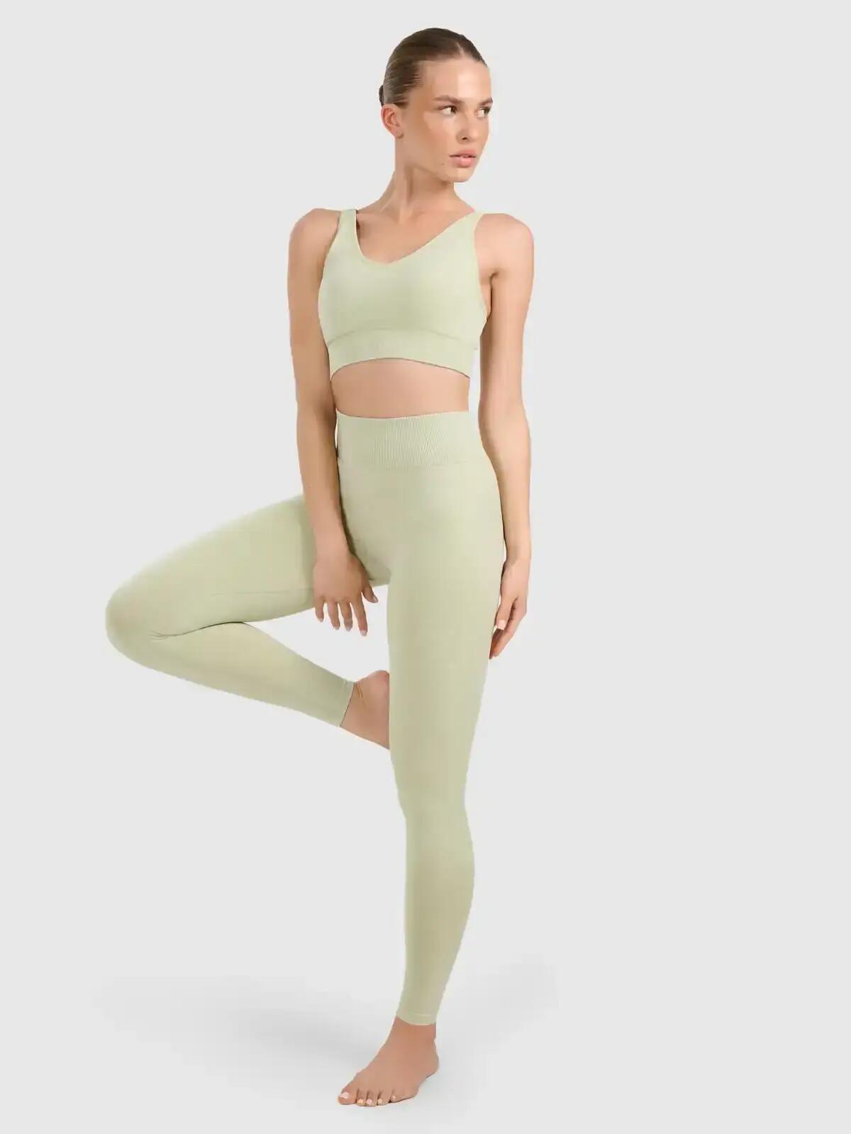 Nahtlose, hochgeschnittene Leggings für Yoga und Pilates mit Push-up-Effekt 3/7