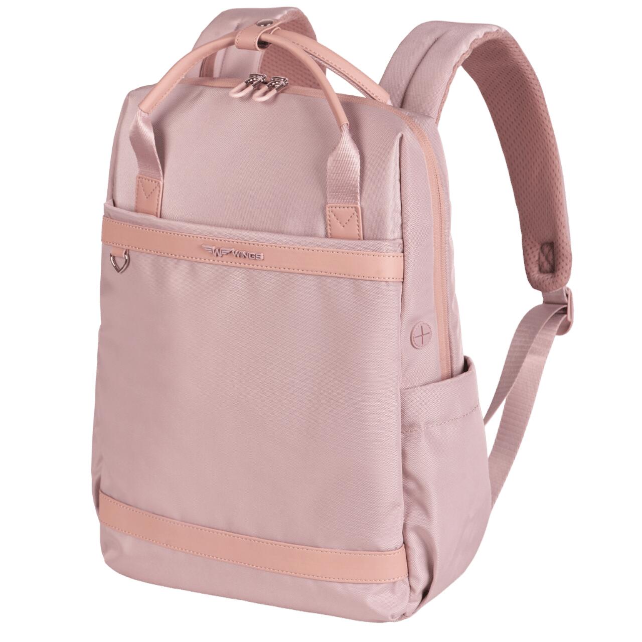 WINGS Skylark Roze Damesrugzak 14” Laptopvak, USB & Handbagageformaat 2/6