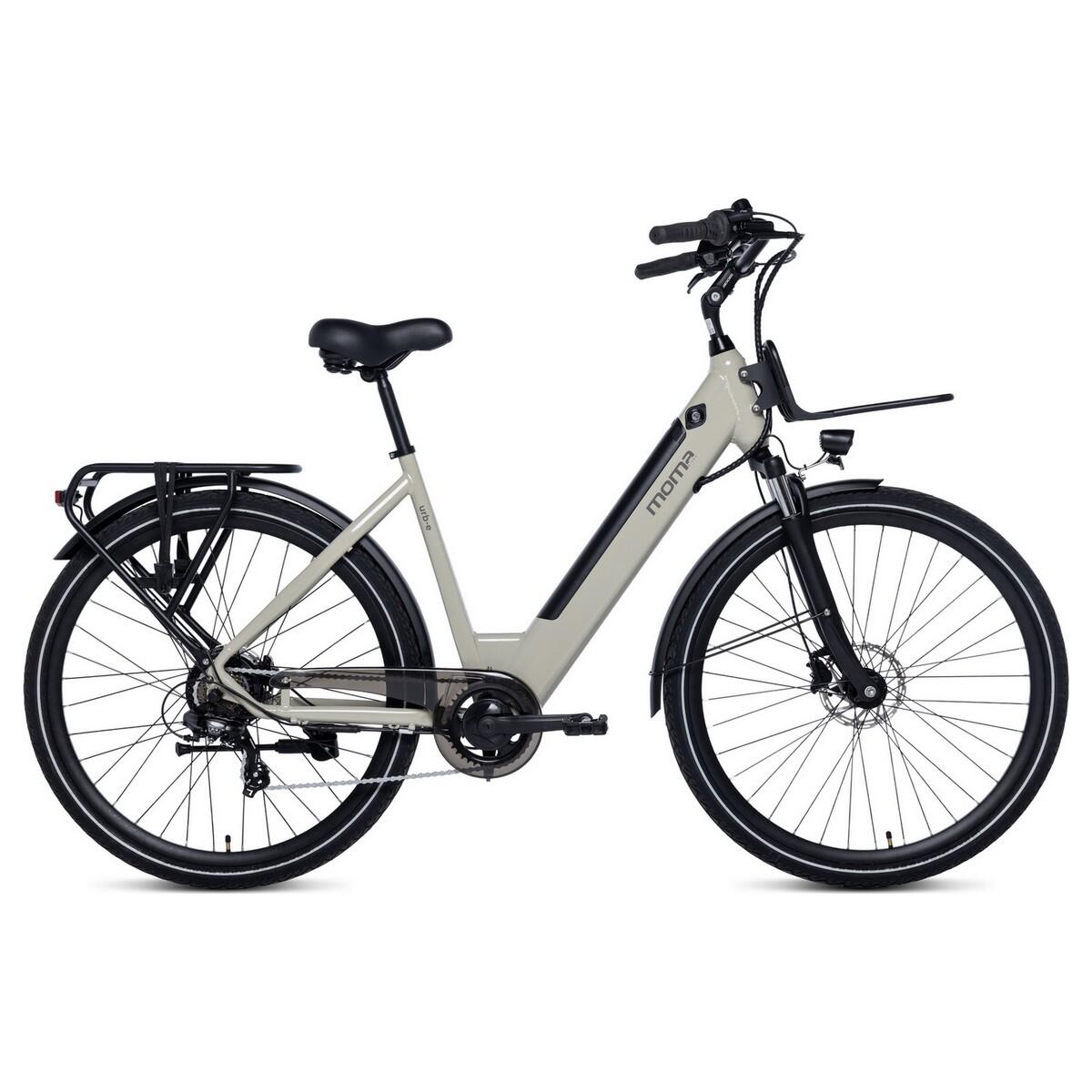 Moma Bikes - Vélo Electrique, Urb-e 28", Shimano 7 V, Bat. 36v 13ah - Autonomie 80km - Vélo Ville - Beige - No Size - Decathlon