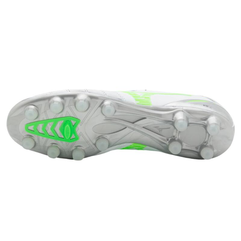 Botas de fútbol Mizuno Morelia Neo IV Pro Md blanco/verde neón/gris frío 3c 6/7