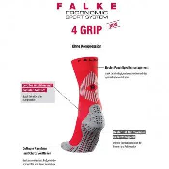 Chaussettes de sport Falke 4 Grip rouge 3/4