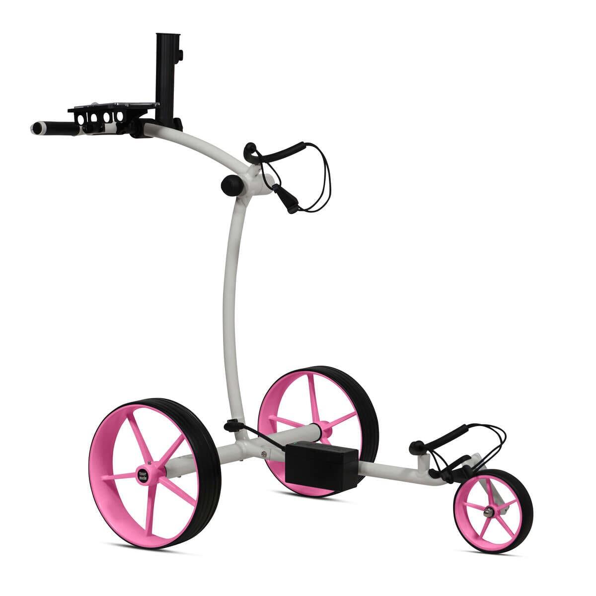 Tour Made - Chariot De Golf Électrique Tour Made Rt-670s À Cadre Incurvé - Chariot De Golf - Blanc|rose - No Size - Decathlon
