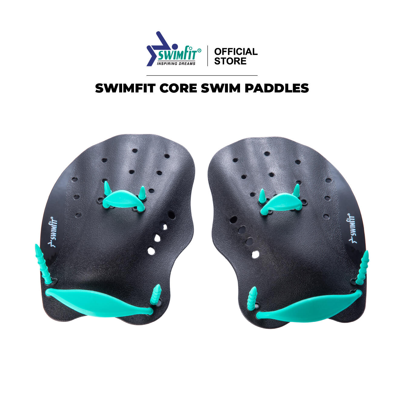 Swimfit Core Paddles Black / Green - Small