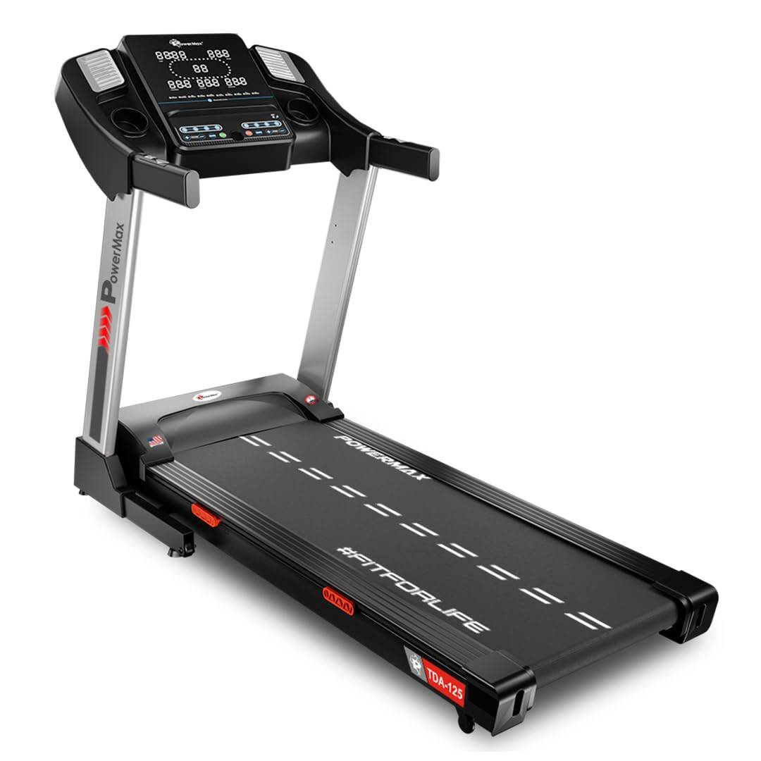 PowerMax Fitness TDA-125 SERIES (4.0HP Peak) Motorized Foldable, Electric Treadmill?LCD Display | BMI | Spring Resistance?Running Machine for Max Pro-Workout by Walk, Run & Jog at Home
