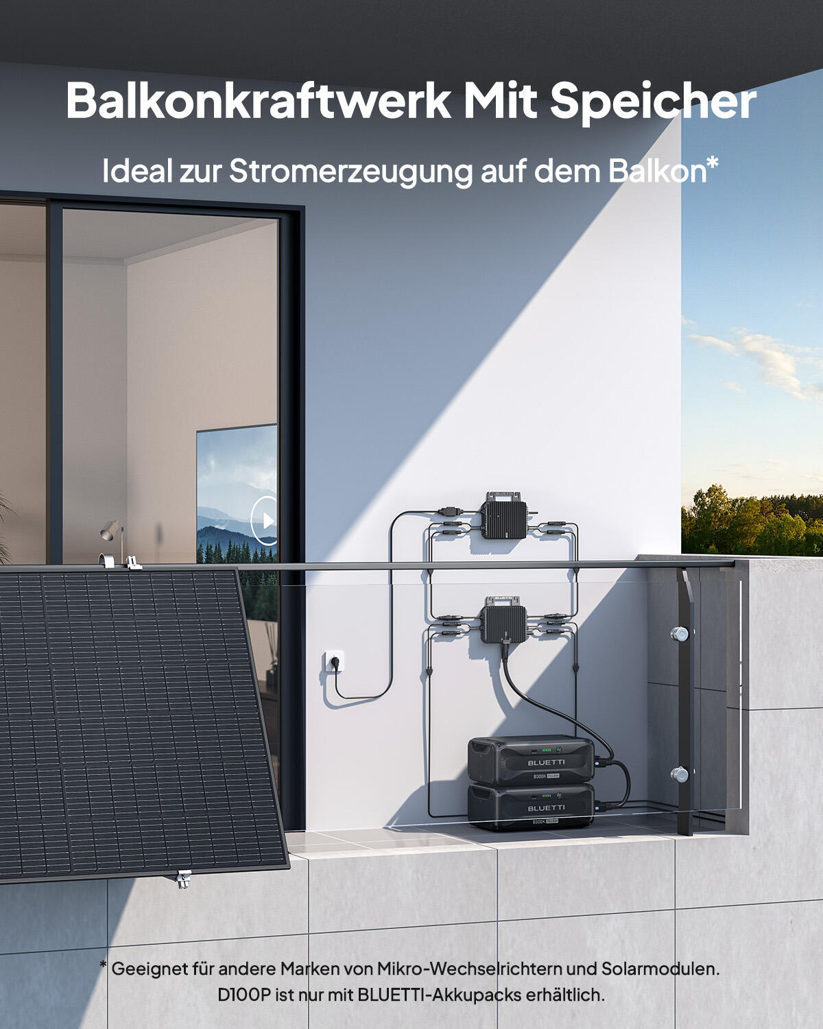 BLUETTI D100P Regolatore solare:Dual 500W MPPT, 99% efficienza, IP67&App per max 2/6