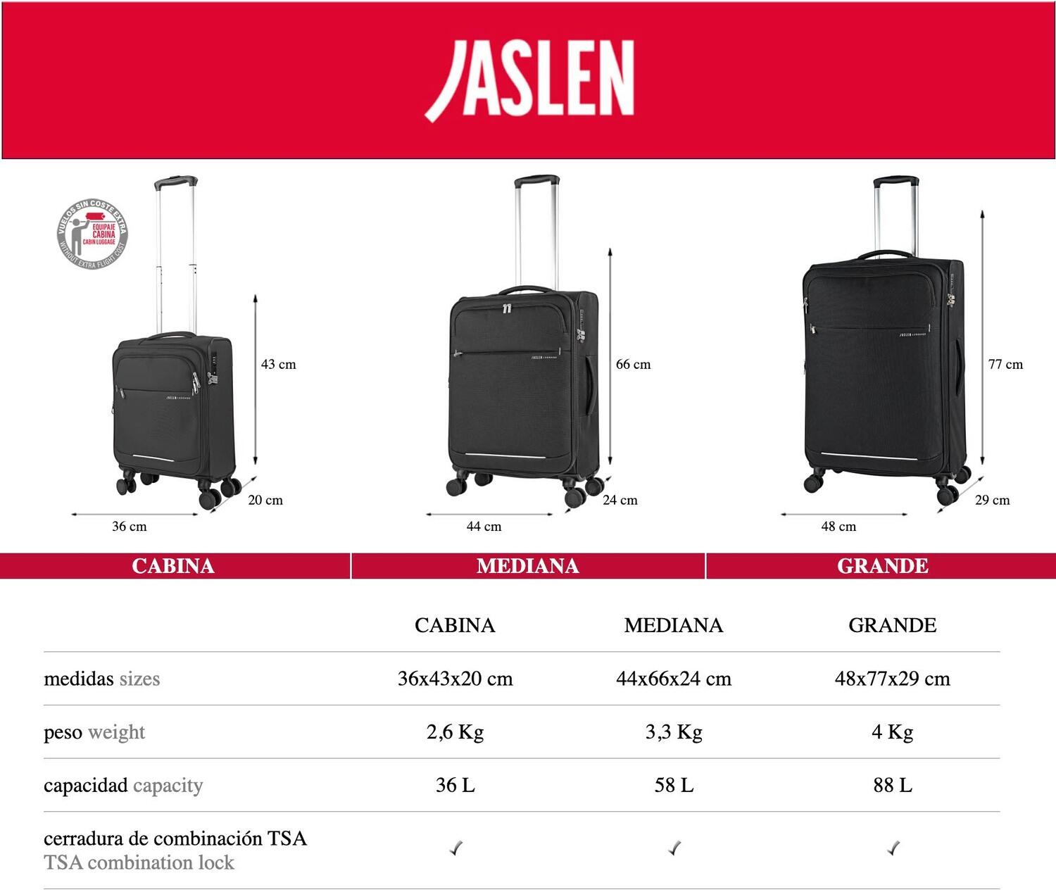 Maleta Eva Grande 88L Jaslen Bradford 48X77x29cm 6/7