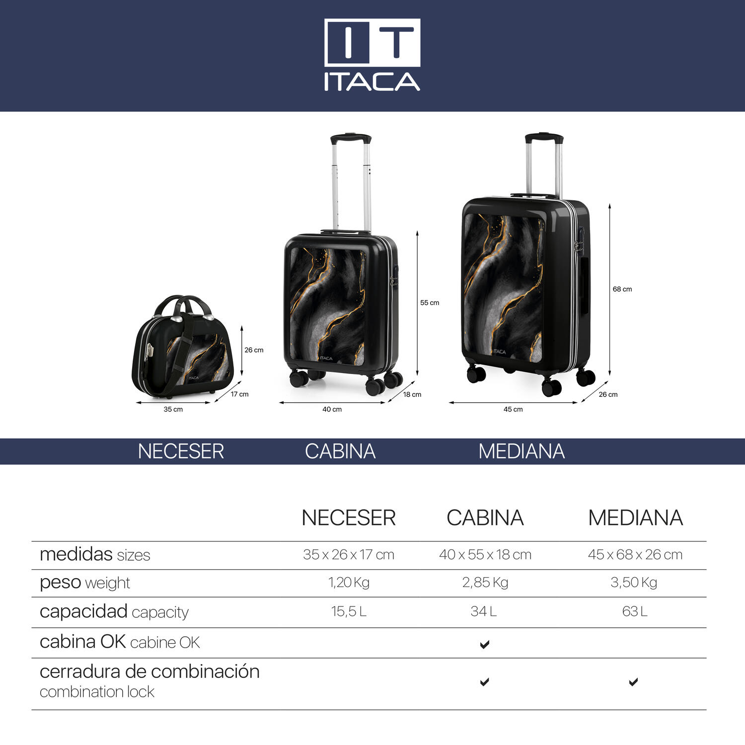 Maleta Pc Mediana 63L Itaca 703100 Viaje Pc Itaca 45X68x26cm 6/7