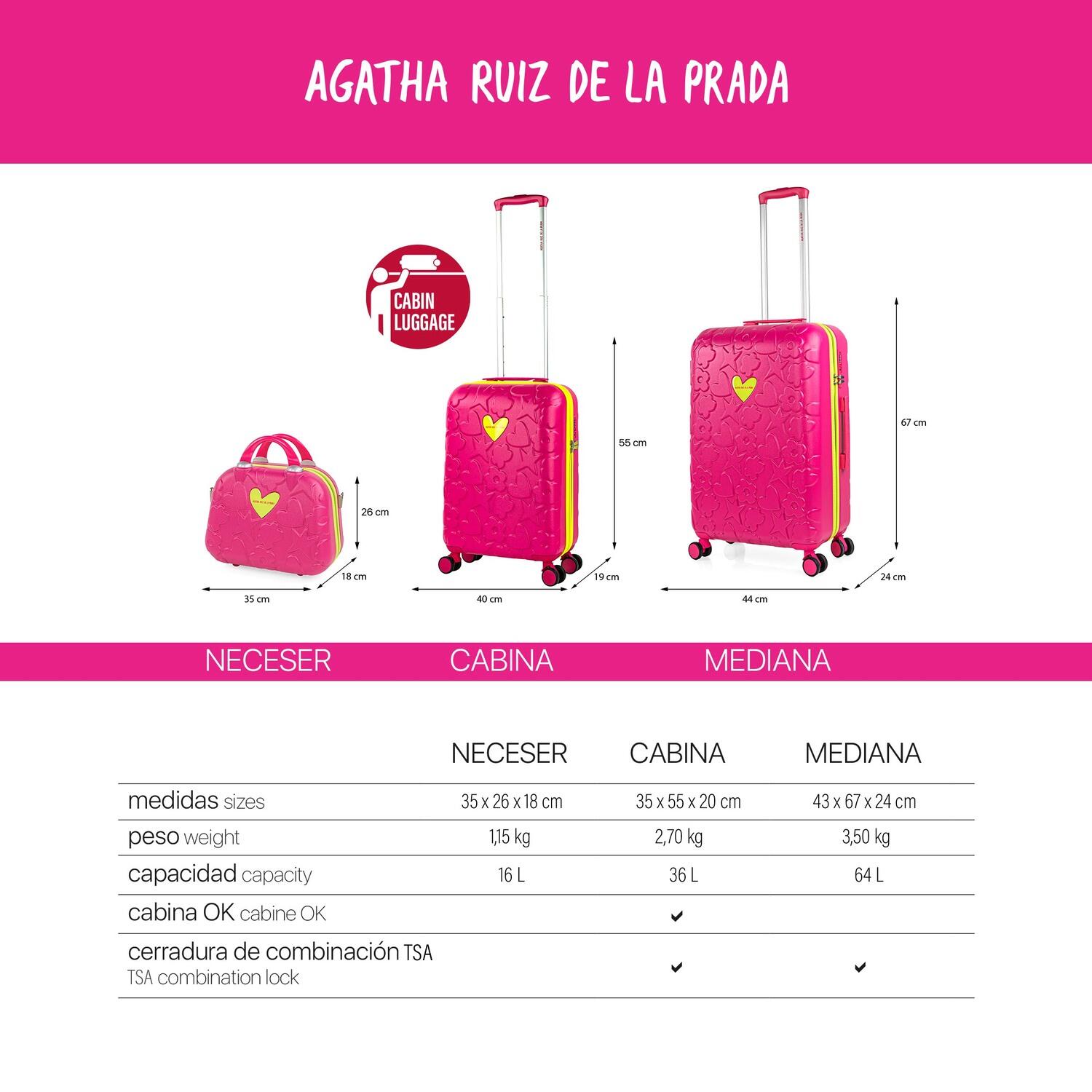 Maleta Pc Mediana 64L Agatha Ruiz De La Prada Iconic 43X67x24cm 6/7