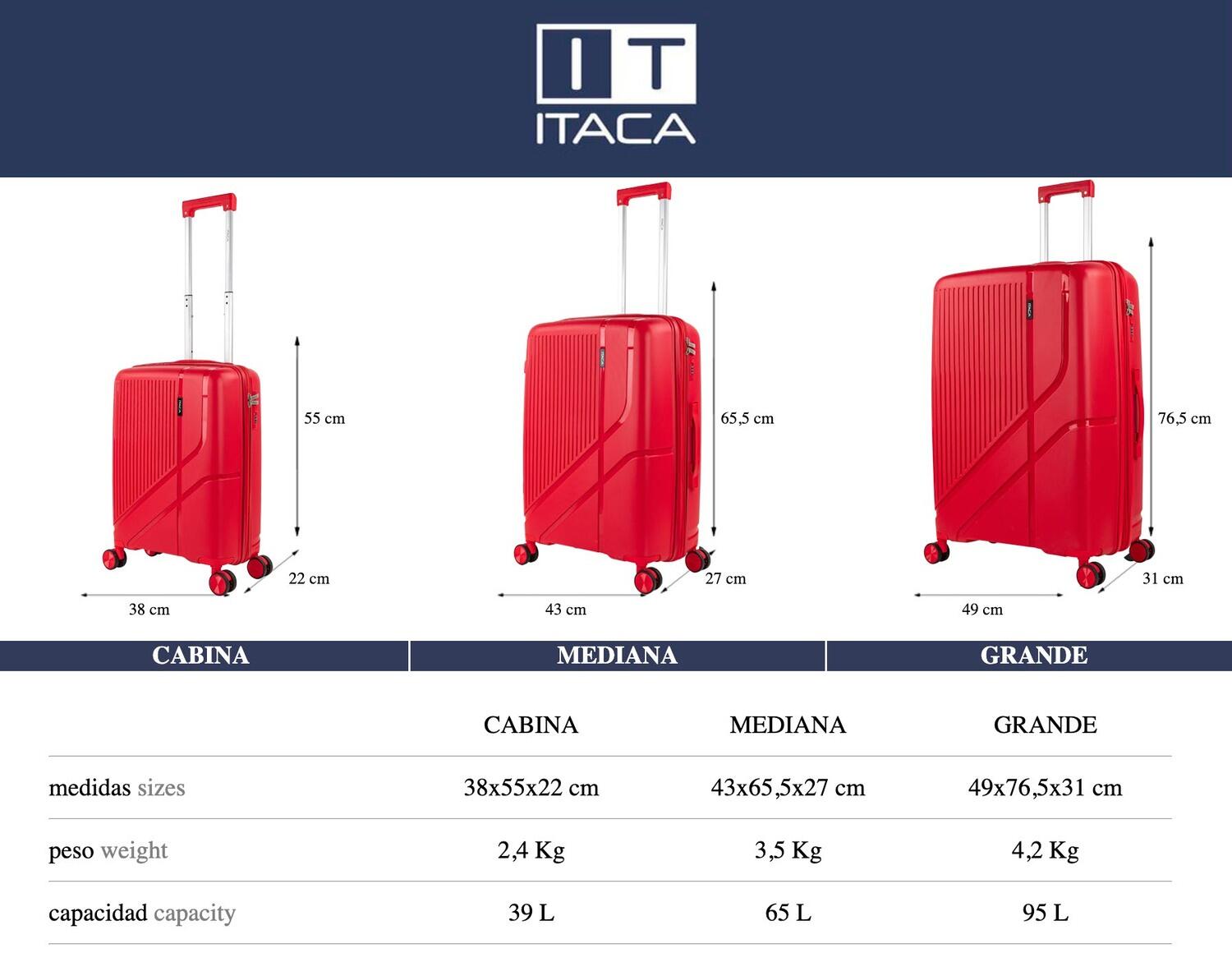 Maleta Pp Pequeña 39L Itaca 761300 Viaje Pp Itaca Online 38X55x22cm 6/7