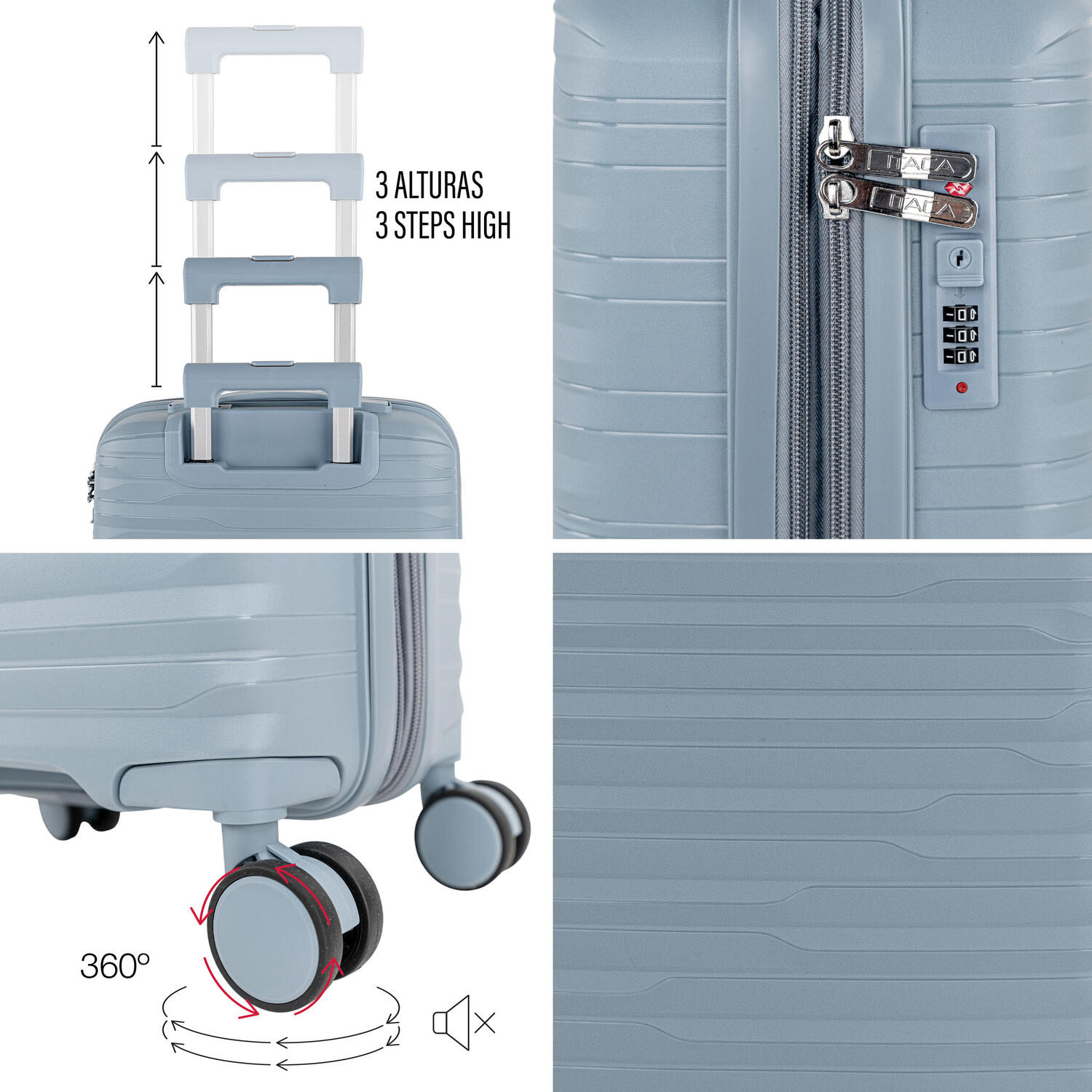 Maleta Pp Pequeña 38L Itaca Loira 38X55x20cm 5/7
