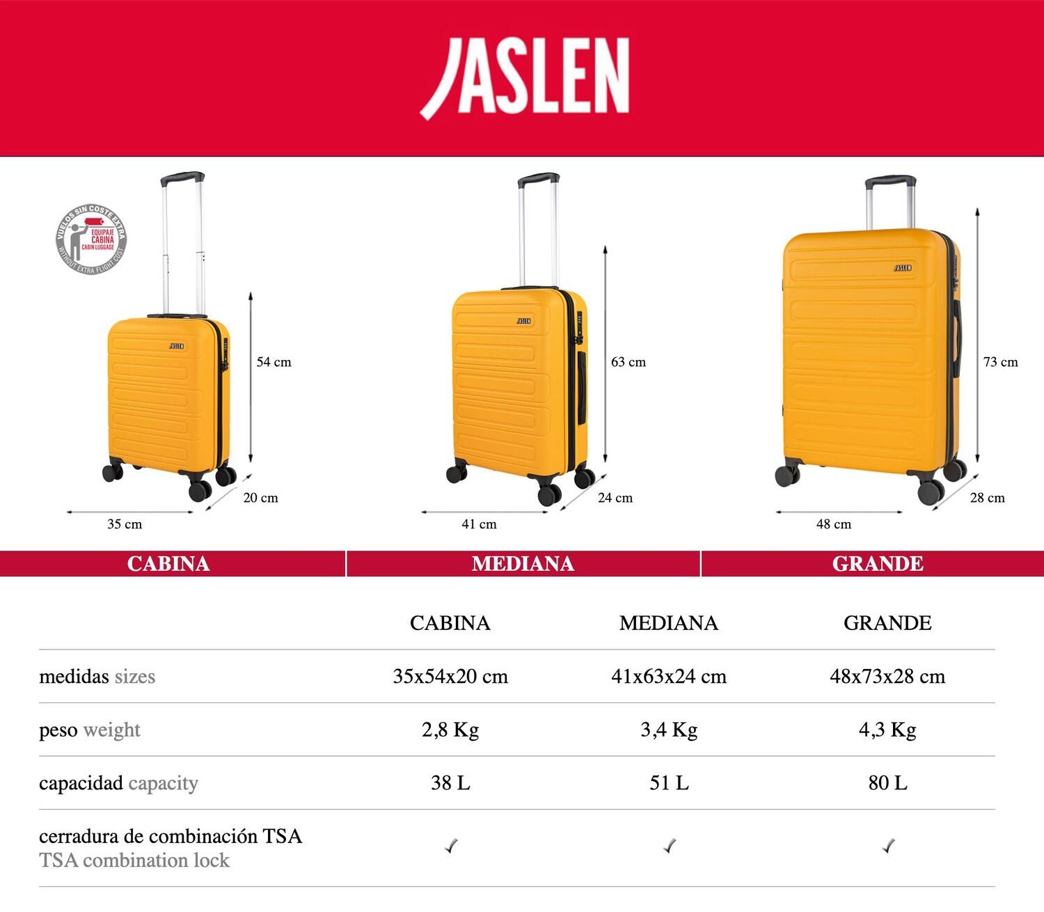 Maleta Abs Grande 80L Jaslen Toulouse 48X73x28cm 7/7