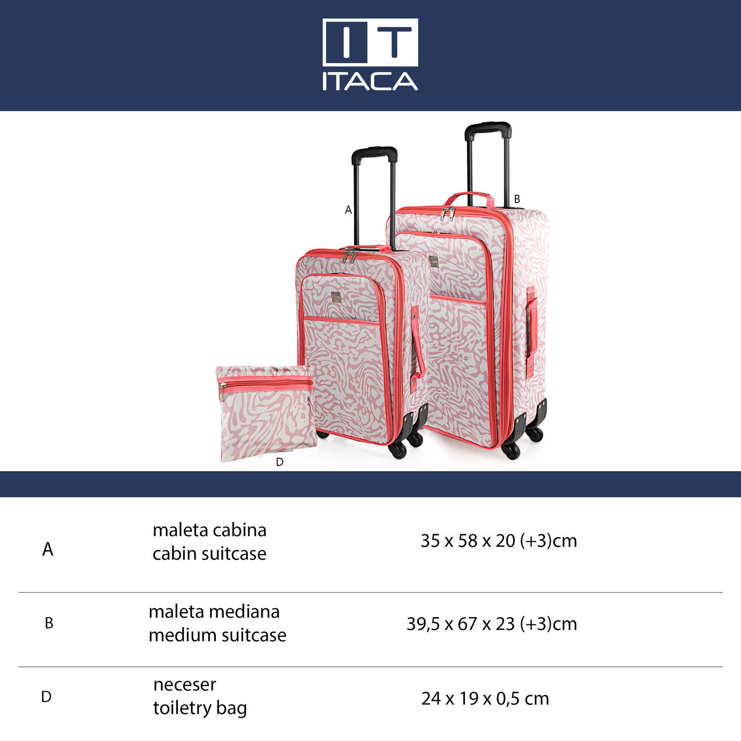 Juego De Maletas Semi-Rígidas Eva 54L Itaca Solite 39,5X67x23cm 6/7