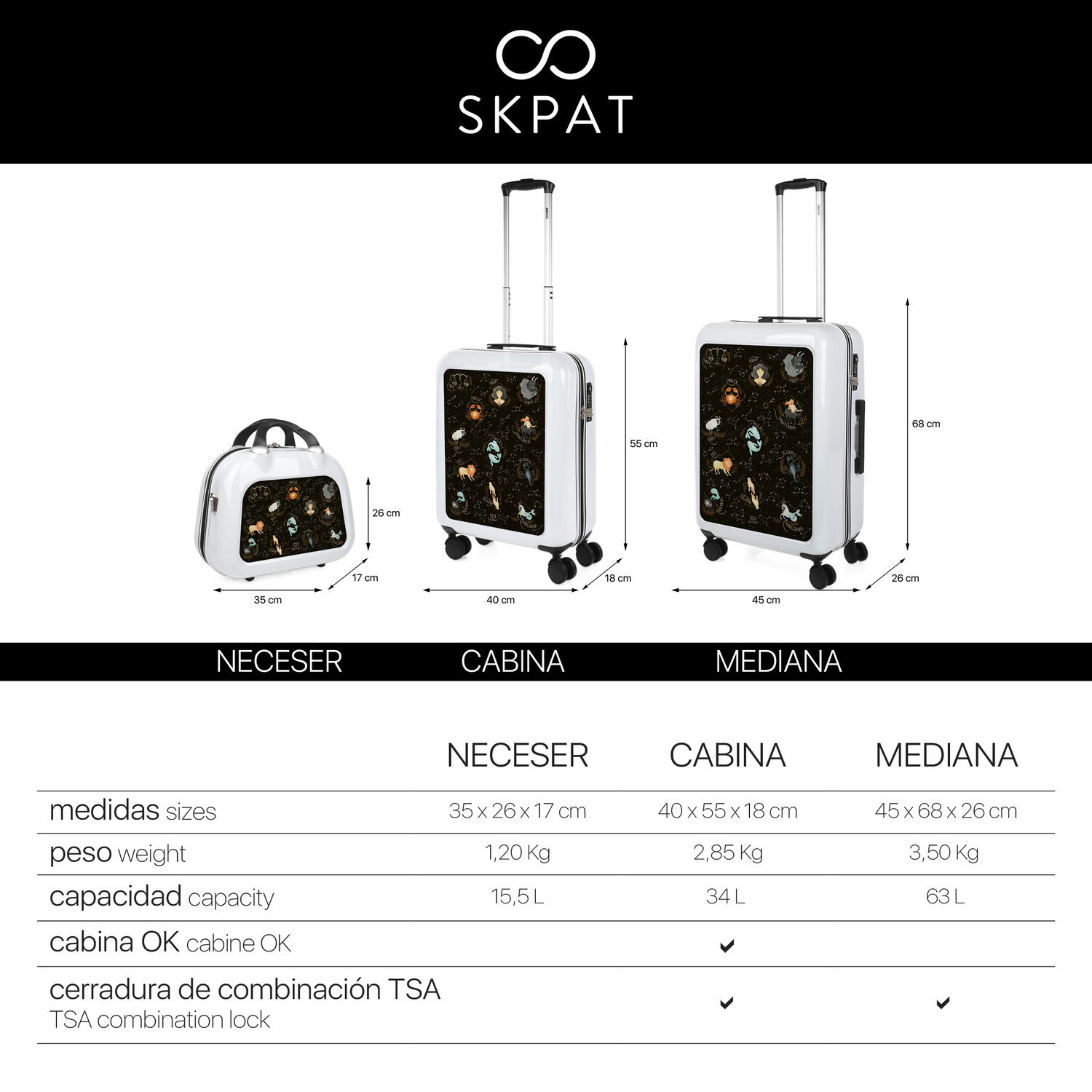 Maleta Pc Mediana 65L Skpat Niza 45X68x26cm 6/7