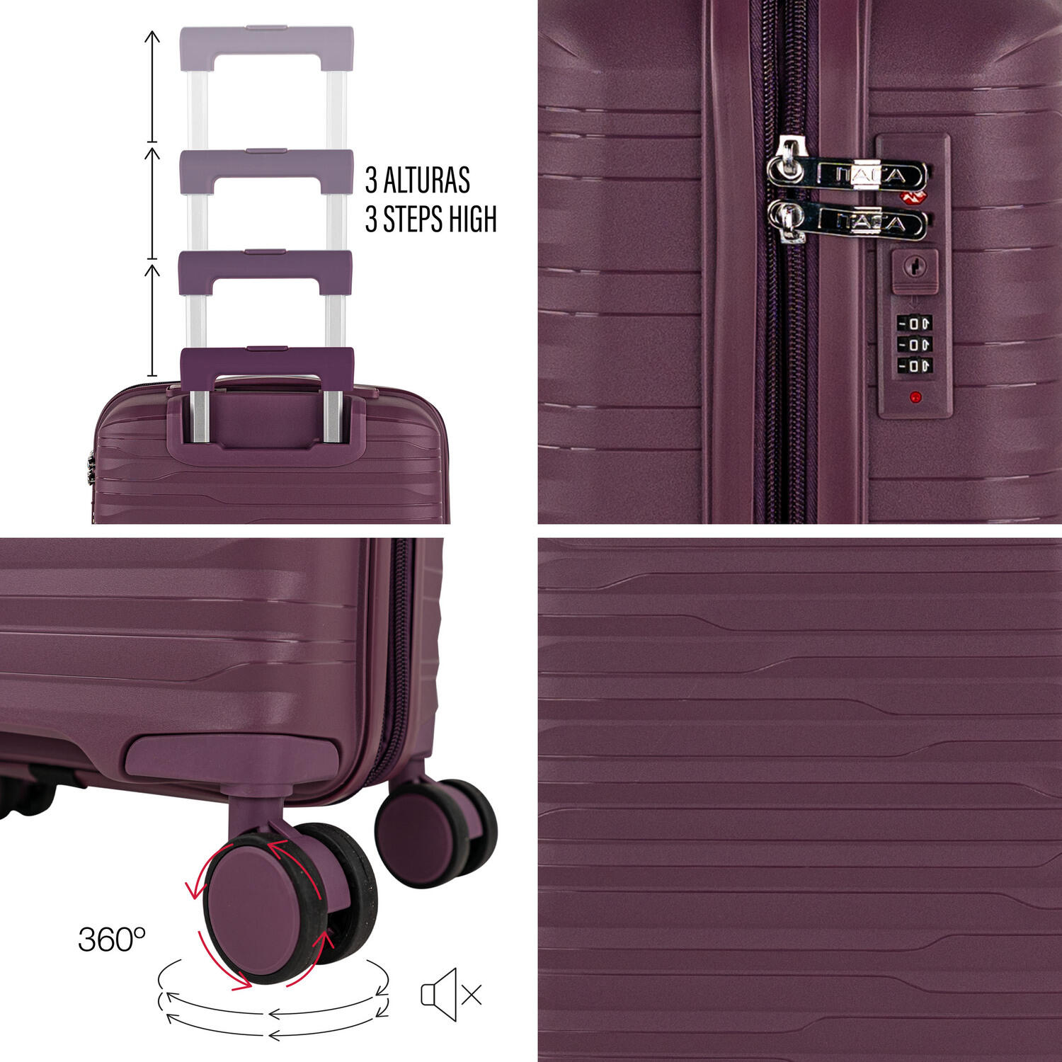 Maleta Pp Pequeña 38L Itaca Loira 38X55x20cm 5/7