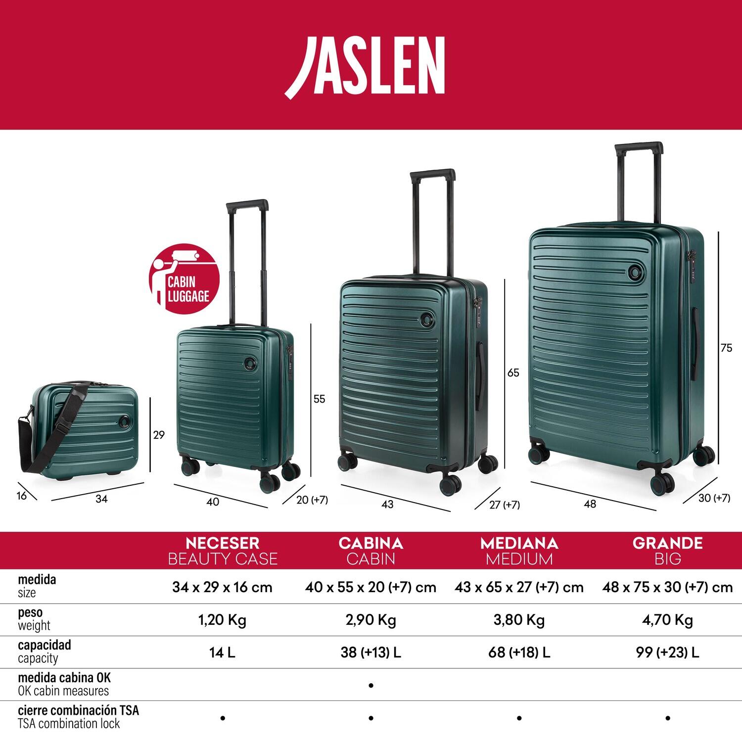 Maleta Abs Pequeña 38L Jaslen Padua 40X55x20cm 7/7