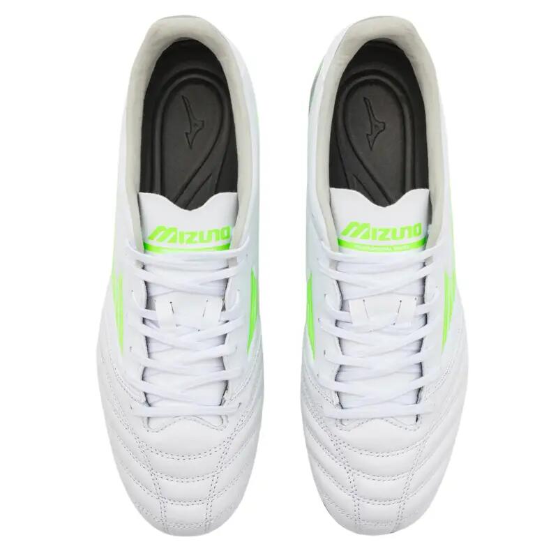 Buty piłkarskie Mizuno Morelia Neo IV Pro Md white/neon green/cool gray 3c 4/7