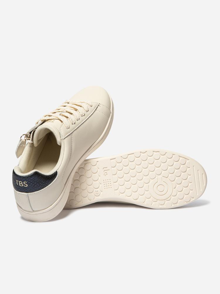 Baskets zippées femme LORAZIP crème/marine 4/5