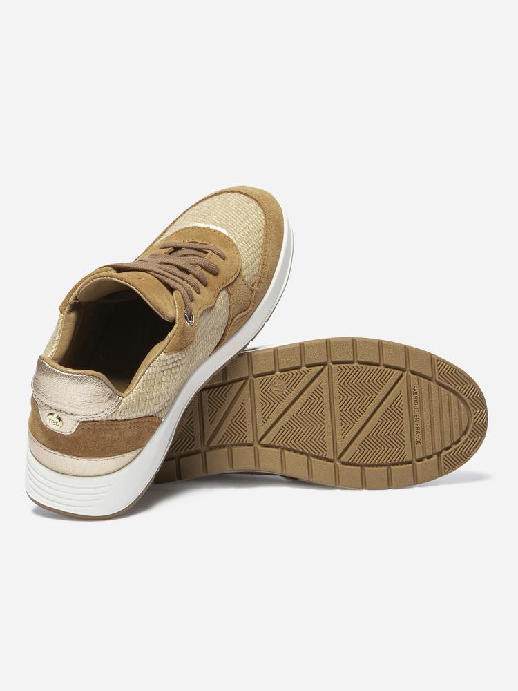 Baskets femme made in France - EUGENIE Raphia / Caramel 4/4
