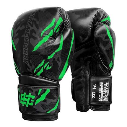 Gants de boxe en cuir véritable pour adulte EXTREME HOBBY BLACK PANTHER
