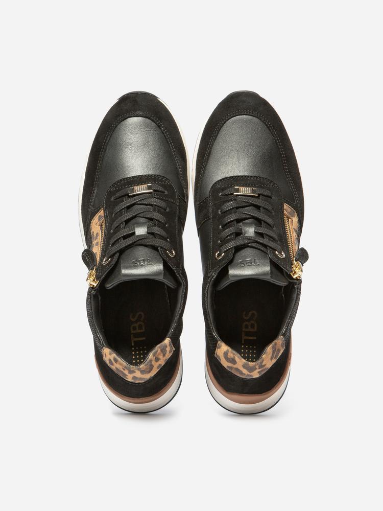 Chaussures de running femme TYLAZIP Noir / Léopard 3/4
