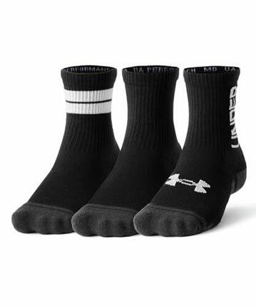 Under Armour Performance Tech Lot de 3 Chaussettes Montantes, Noir, Taille MD