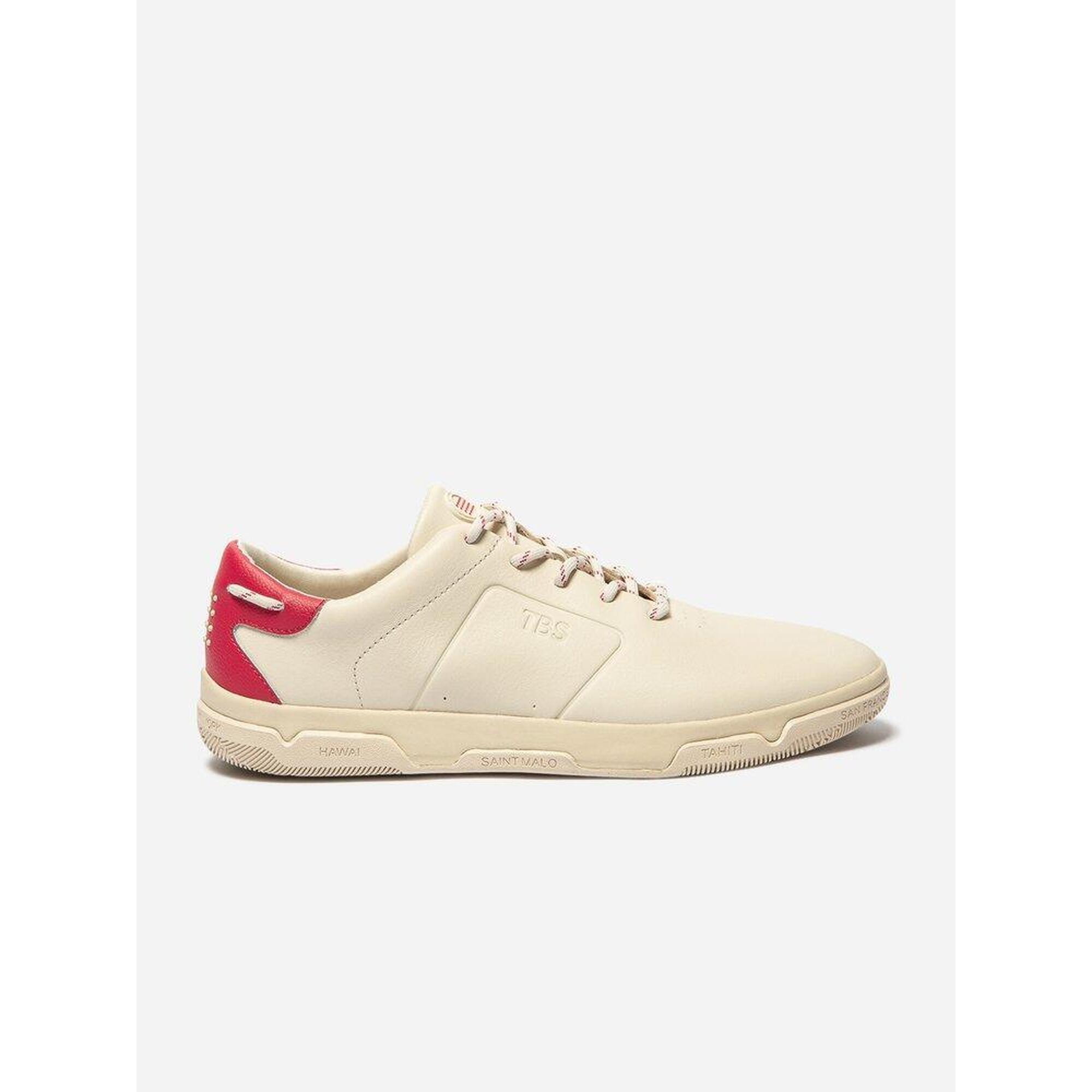 Tbs - Baskets Homme Gedeone 1973 - Crème / Rouge - Baskets - Beige - Decathlon