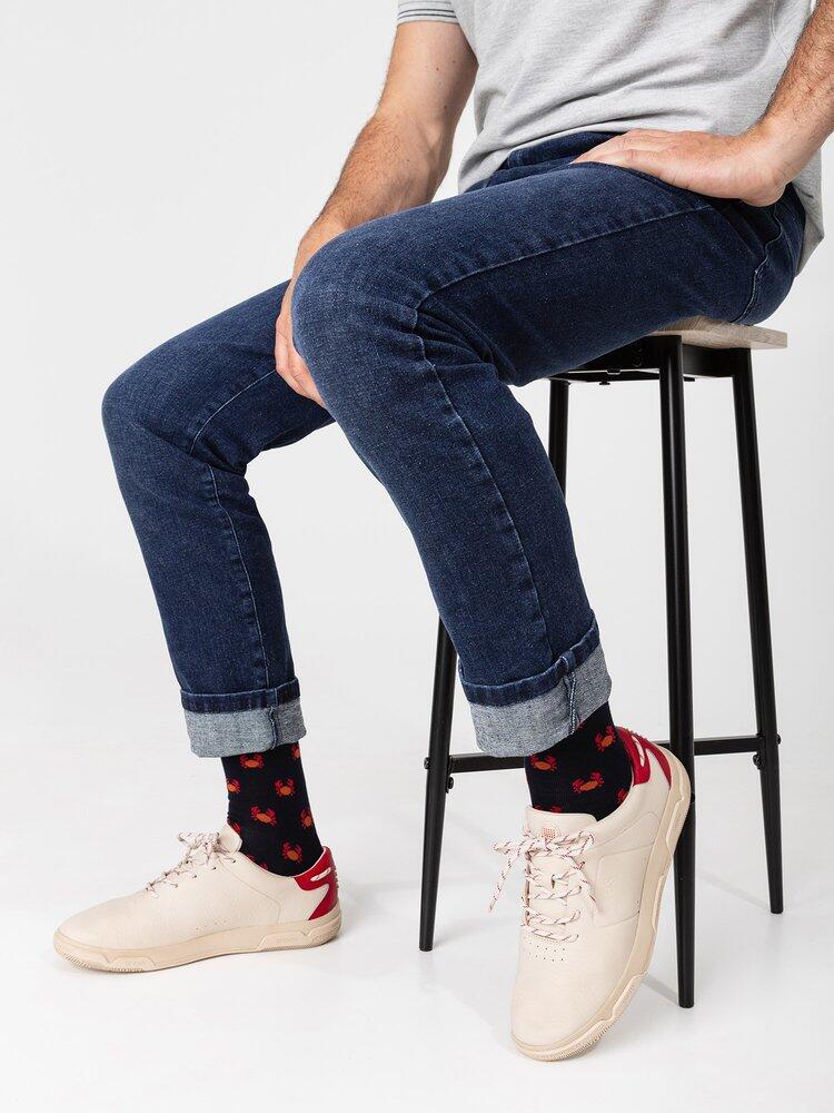Baskets homme 1973 GEDEONE crème/rouge, cuir, lacets, talon 35 mm 5/5