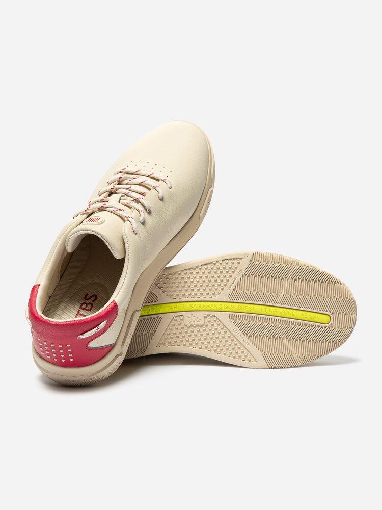 Baskets homme 1973 GEDEONE crème/rouge, cuir, lacets, talon 35 mm 4/5
