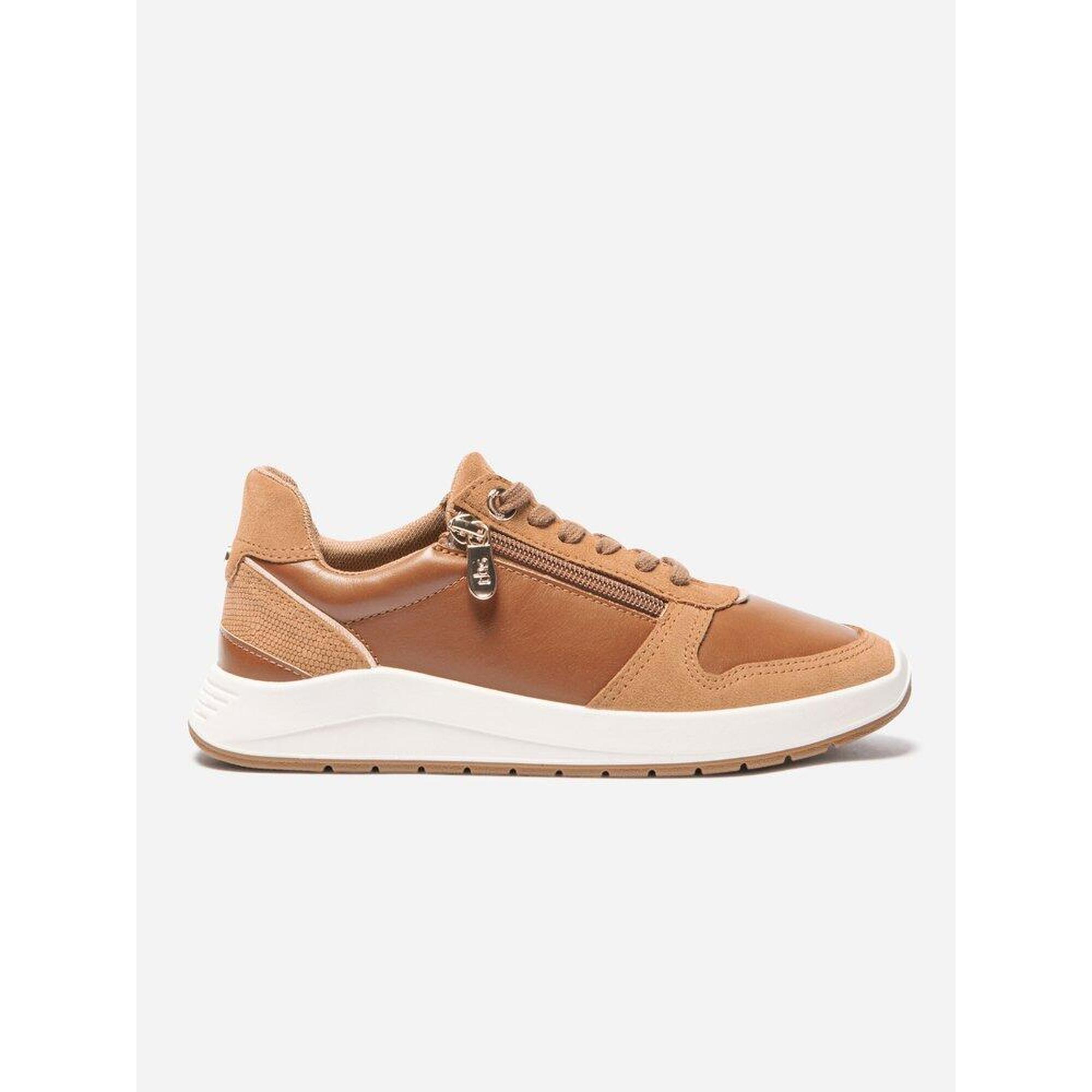 Tbs - Baskets Femme Eugezip Tan - Made In France, Cuir Et Zip - Baskets - Marron - Decathlon