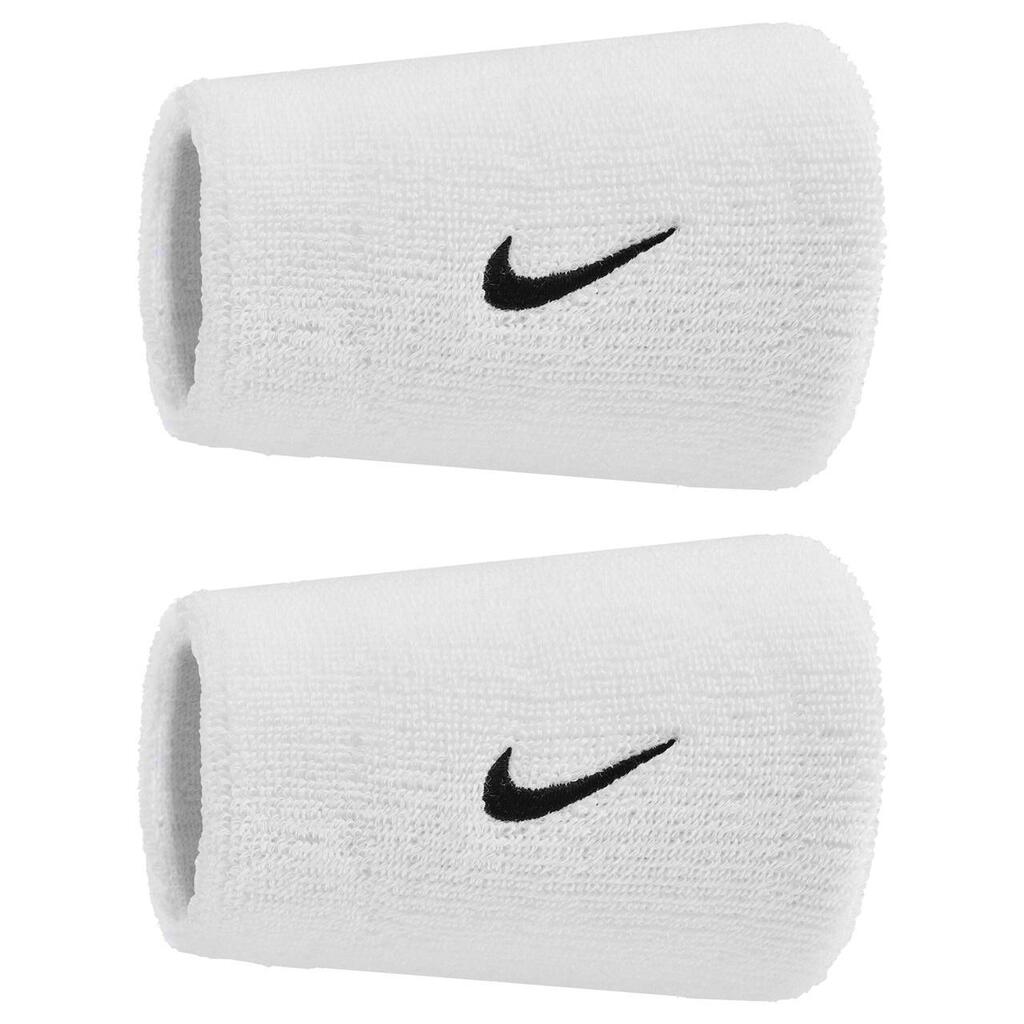 Classic Swoosh Double Wide Wristband (Pack of 2) (White/Black)