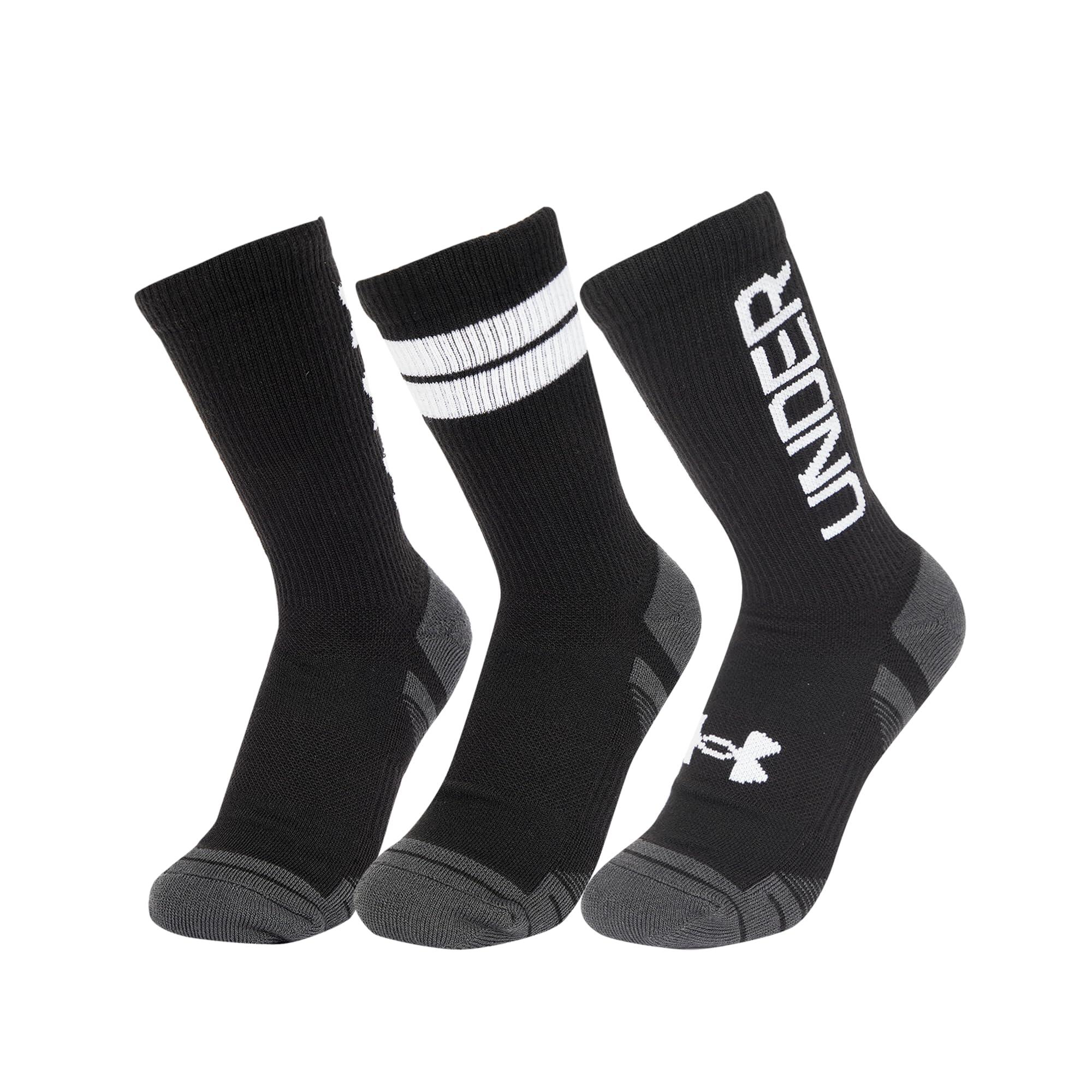 Under Armour Performance Tech – 3 paia di calze al polpaccio, Nero, Taglia MD 2/4