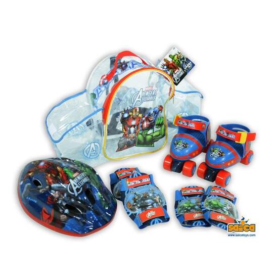 Mochila de mini rollers, casco y protecciones Avengers (9712)