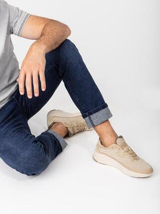 1973 Chaussures de running Homme EASYFLO Beige - Lacets, Semelle caoutchouc