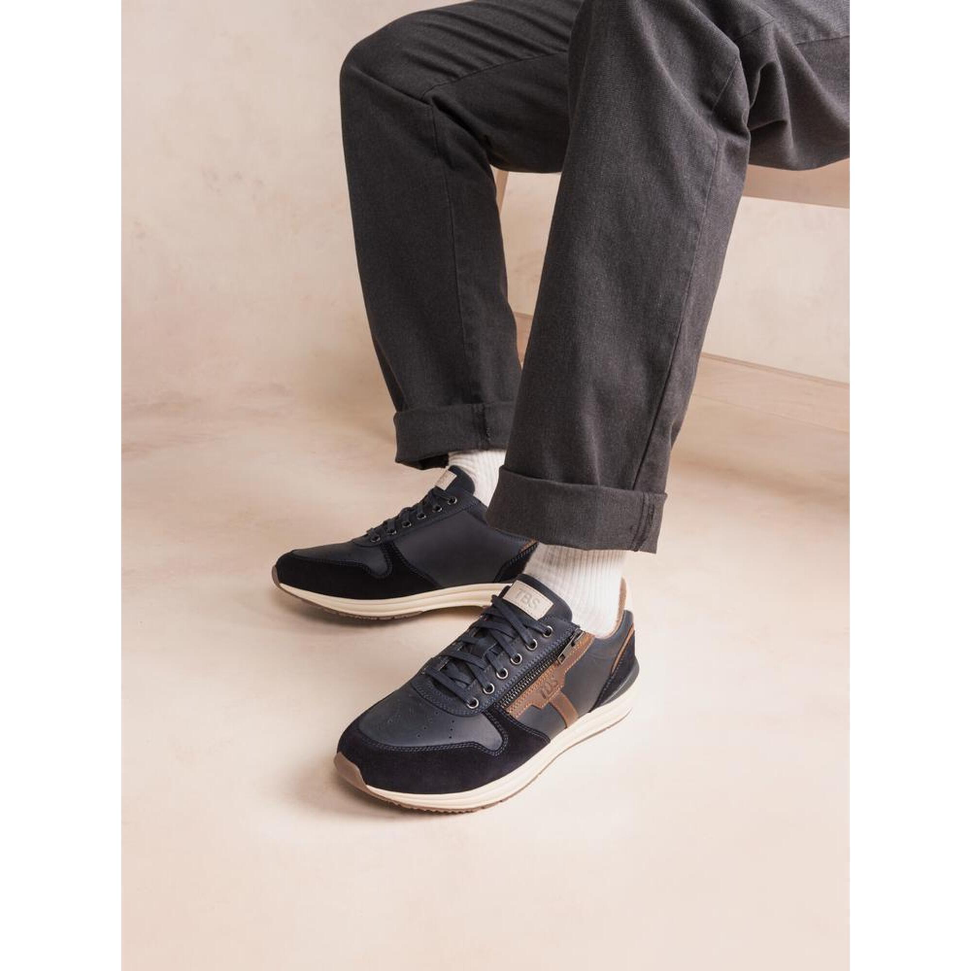 Tbs - Baskets Zippées Homme - Slimane Navy - Baskets - Bleu - Decathlon