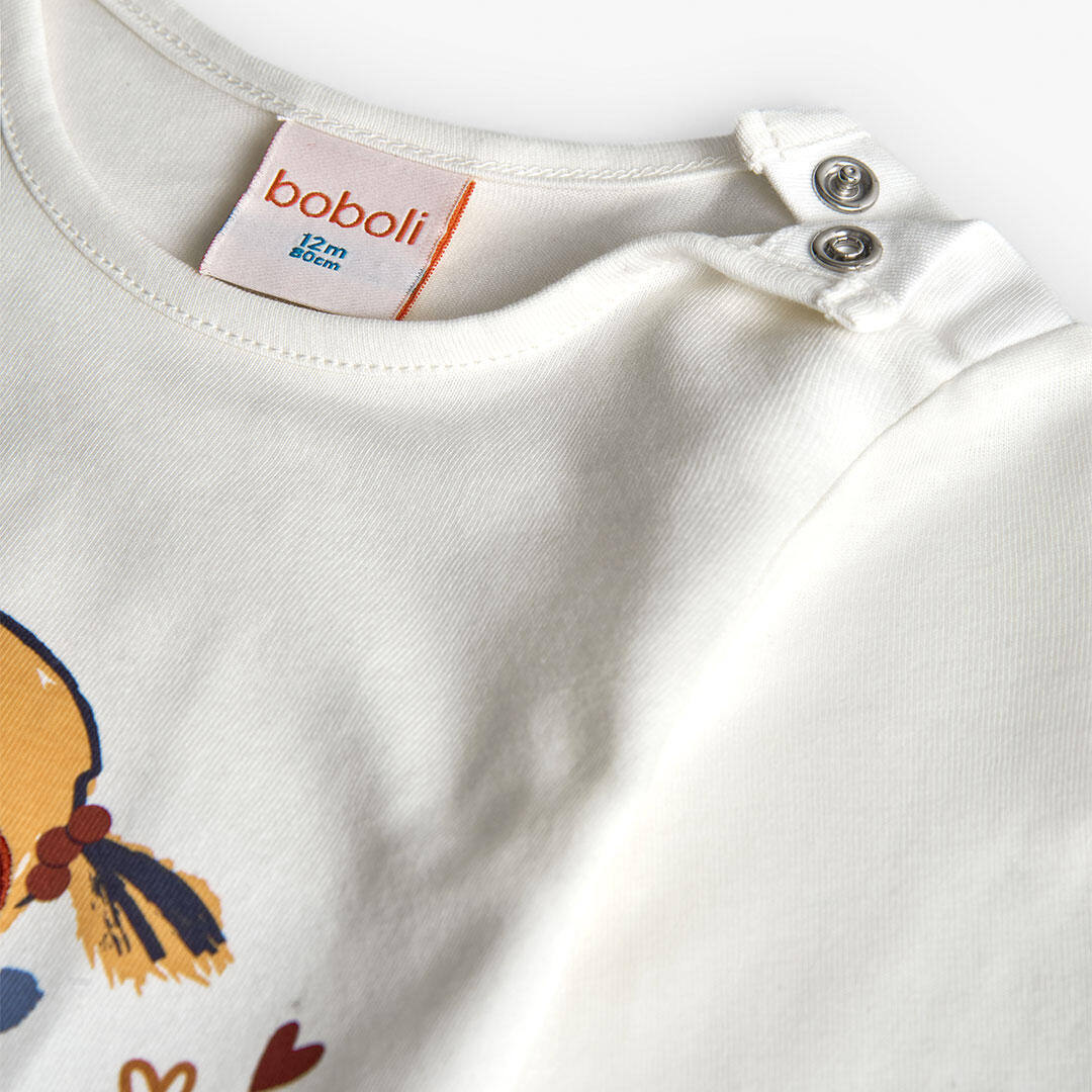 Camiseta Gimnasia Bebé Boboli Blanco 3/4