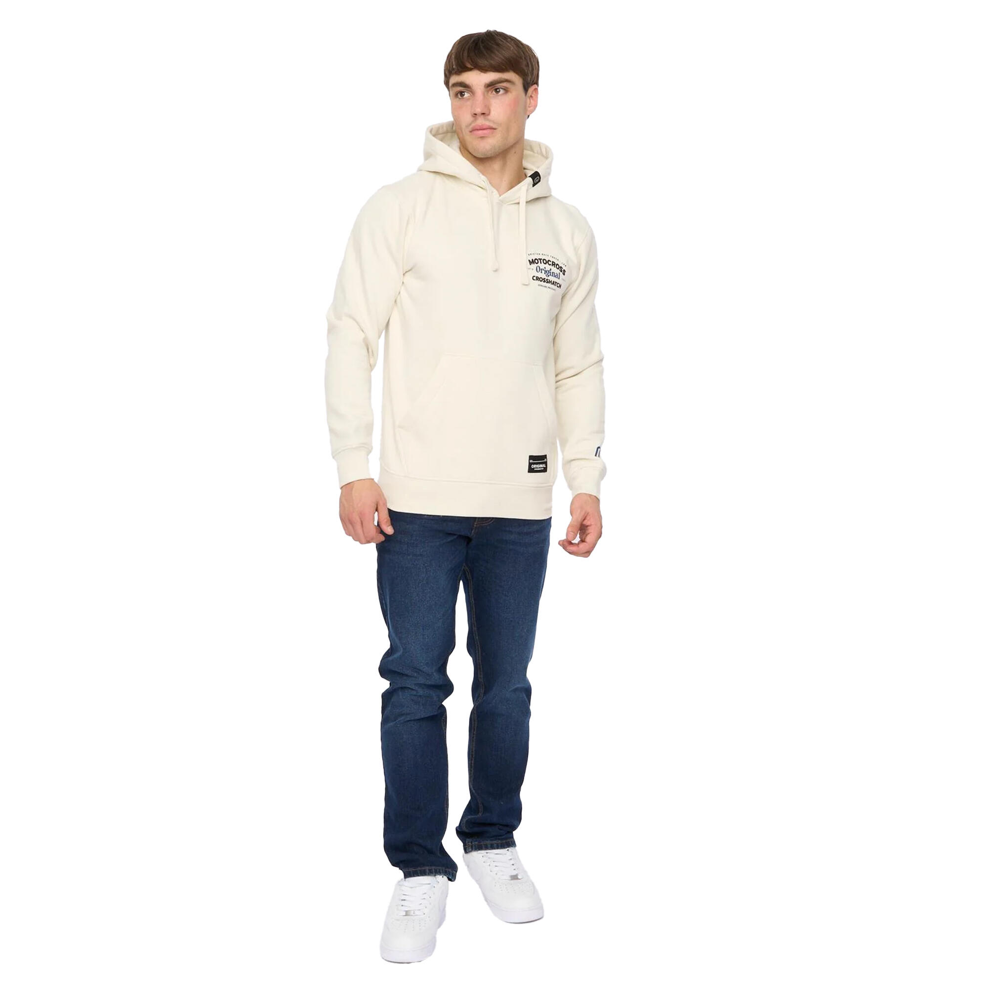 Sweat À Capuche MOTOCROSS Homme (Gris Pâle) 4/4