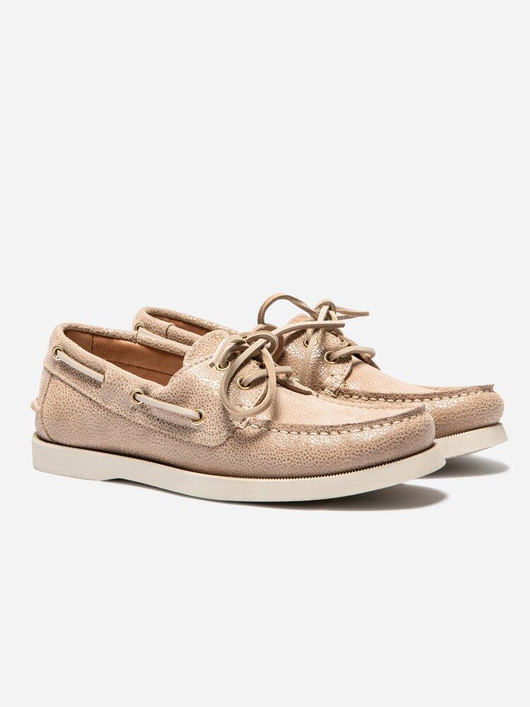 Chaussures bateau Femme PHENISE Blanc/écru - Cuir, Lacets cuir 2/5