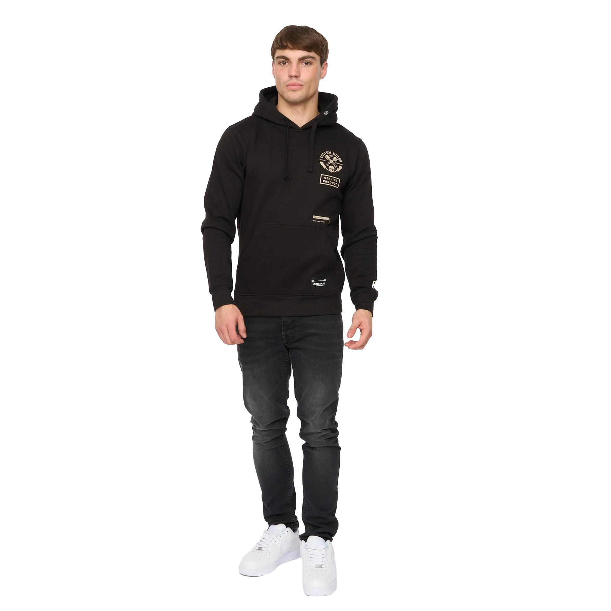 Felpa Con Cappuccio Uomo Crosshatch Moules Nero 4/4