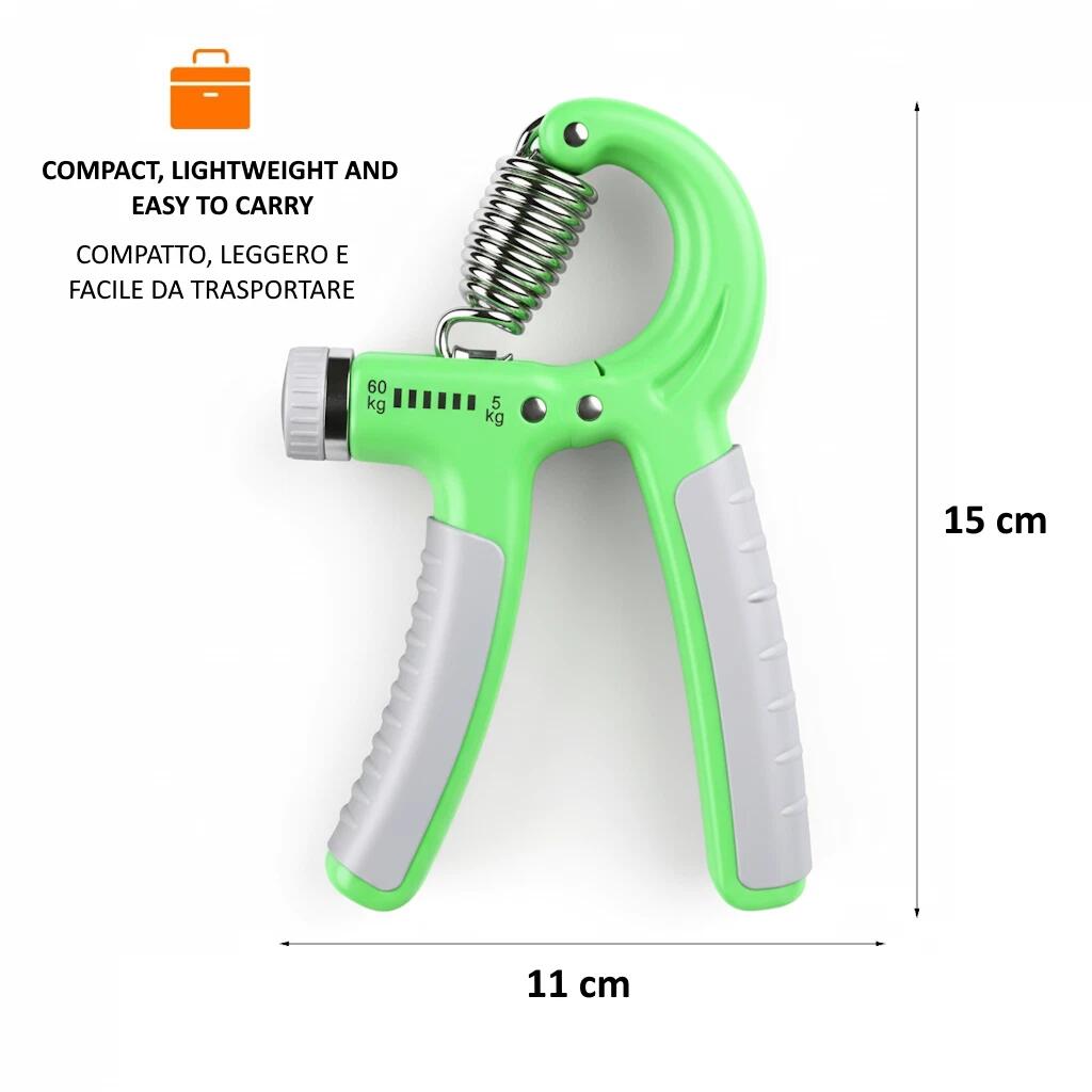 Set van 2 Verstelbare Handknijpers 5-60 kg – Antislip Handtrainer FF 2/5