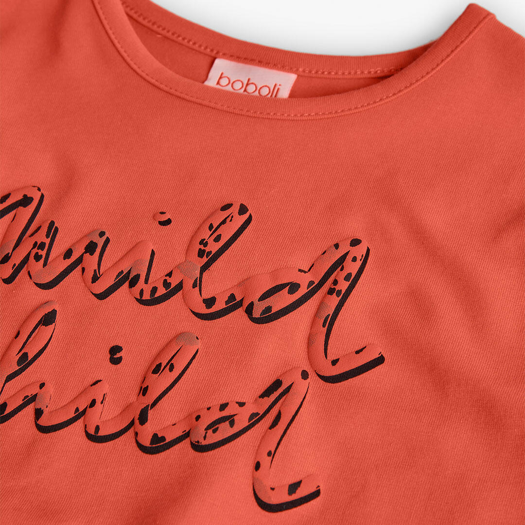 Camiseta Gimnasia Niña Boboli Rojo 3/4