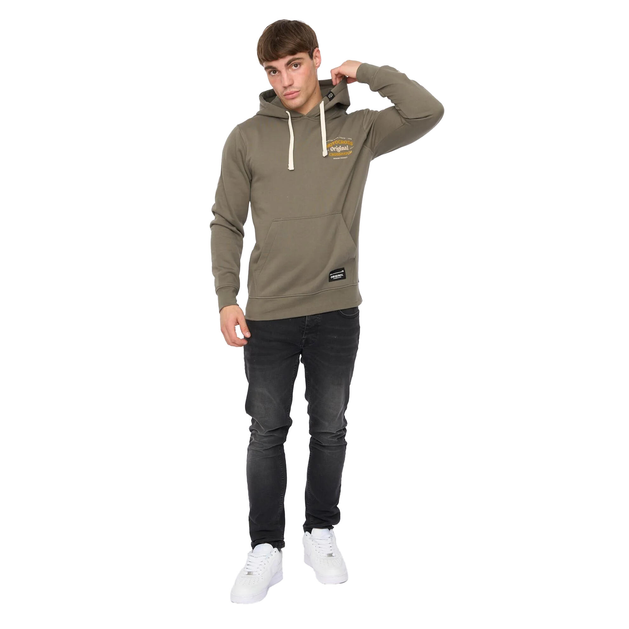 "Motocross" Kapuzenpullover für Herren Oliv 4/4
