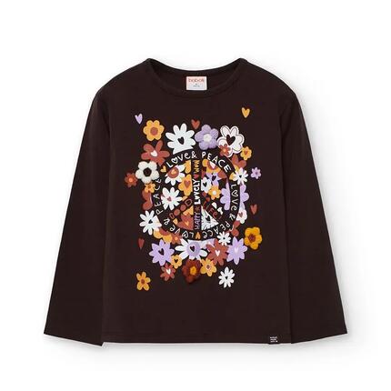 Camiseta Gimnasia Niña Boboli Marrón