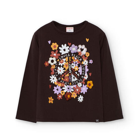 Camiseta Gimnasia Niña Boboli Marrón