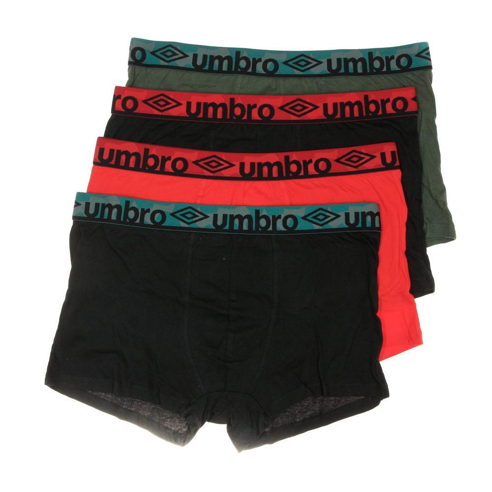Umbro Men's CLASS9 Boxer Shorts - 3 Pack Black/Khaki/Red