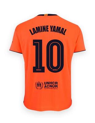Fc barcelona third shirt heren 2025/26 lamine yamal nr.10 oranje