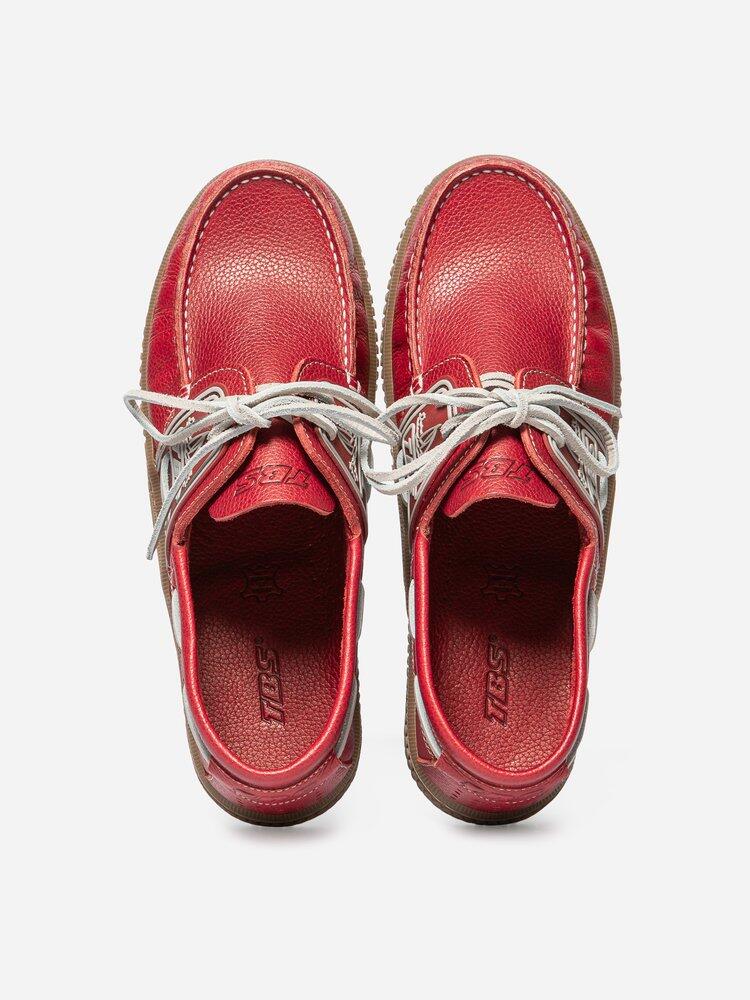 Chaussures bateau homme GLOBEK Rouge 3/4