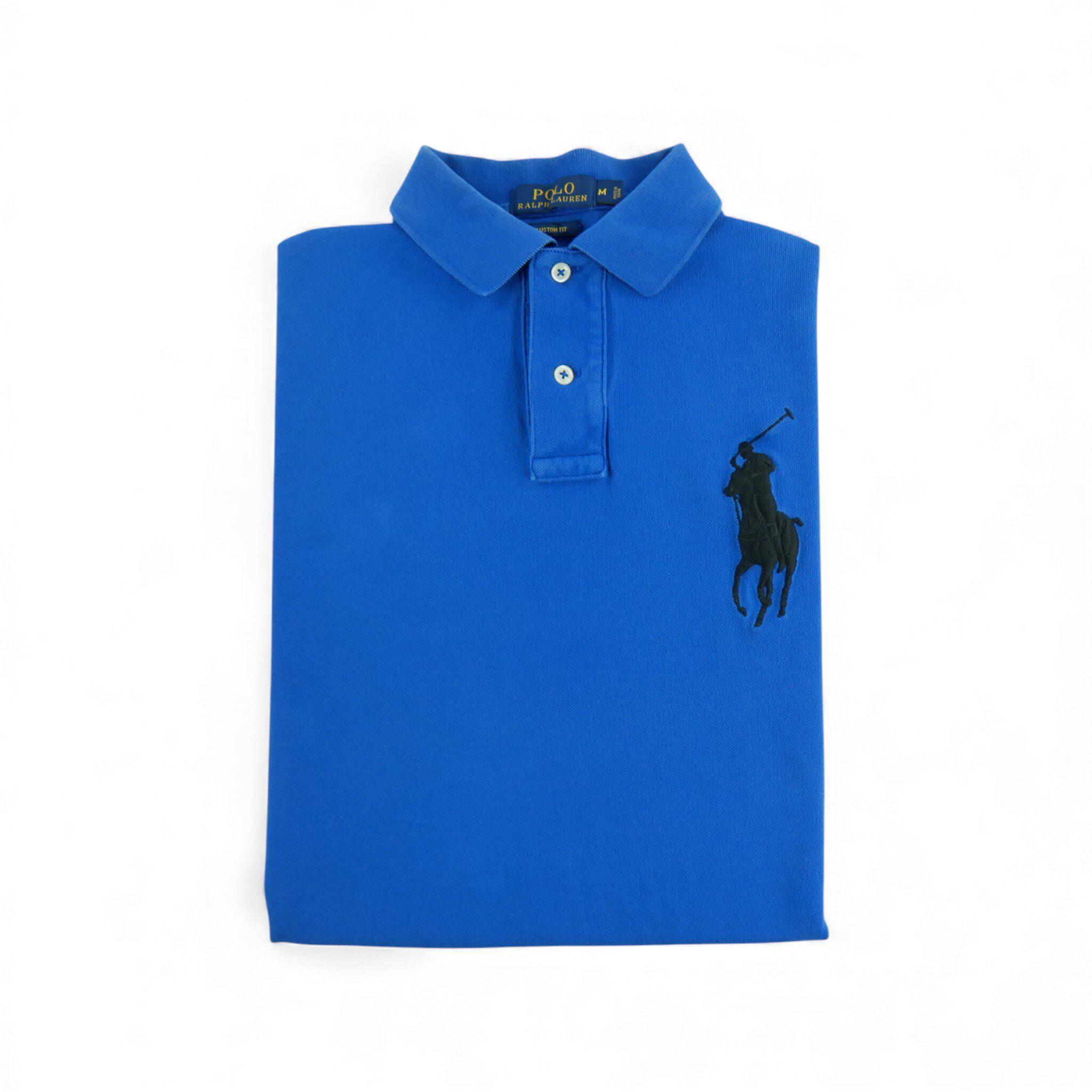 RALPH LAUREN Reconditionné - Polo manches courtes Homme Bleu - Très Bon État