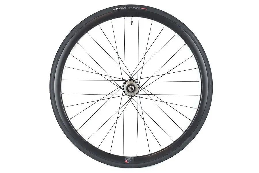 Paire de Roues Fixie Mach1 CFX CNC + chambres + pneus Argent 7/7