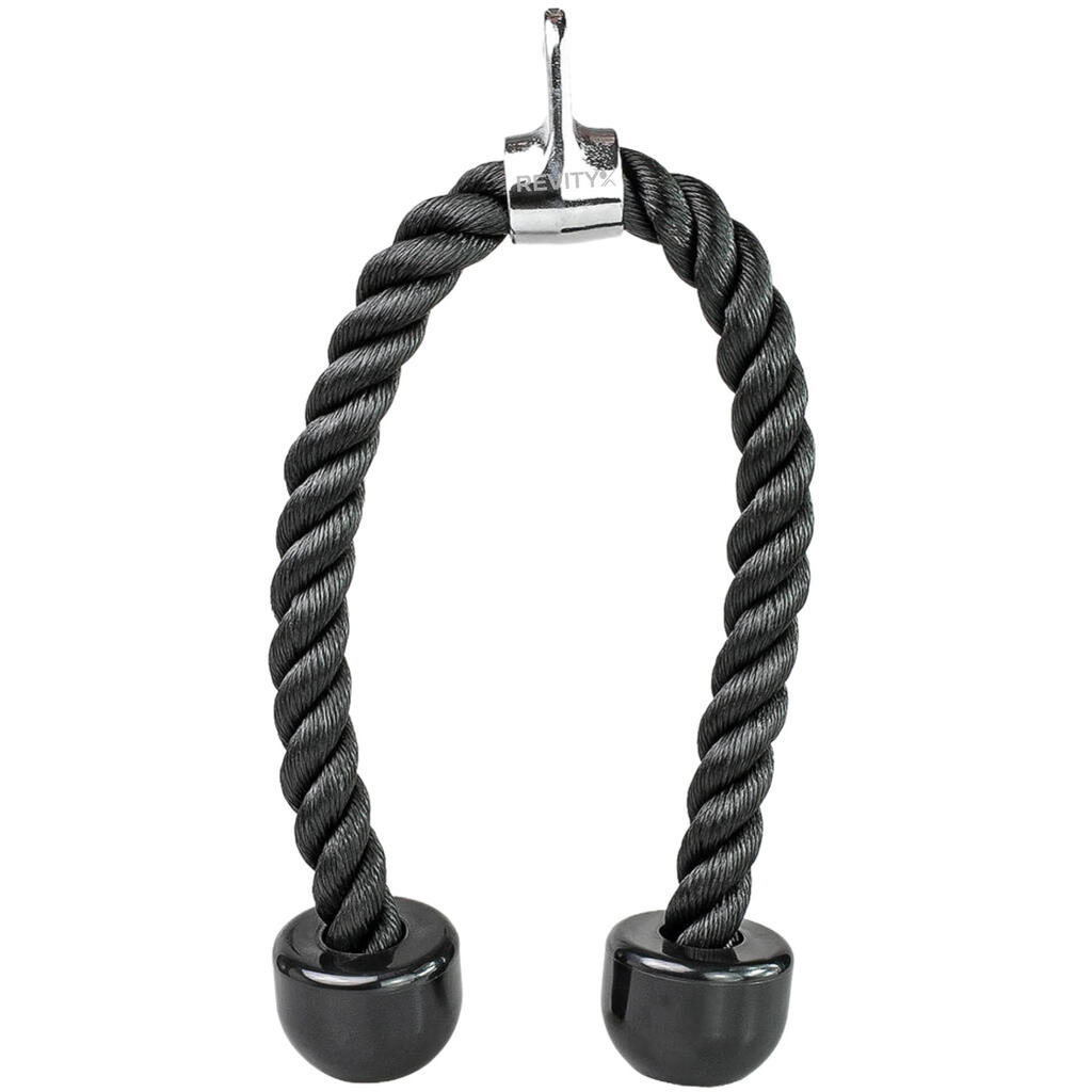 Strength Training Triceps Rope with carabiner, Black