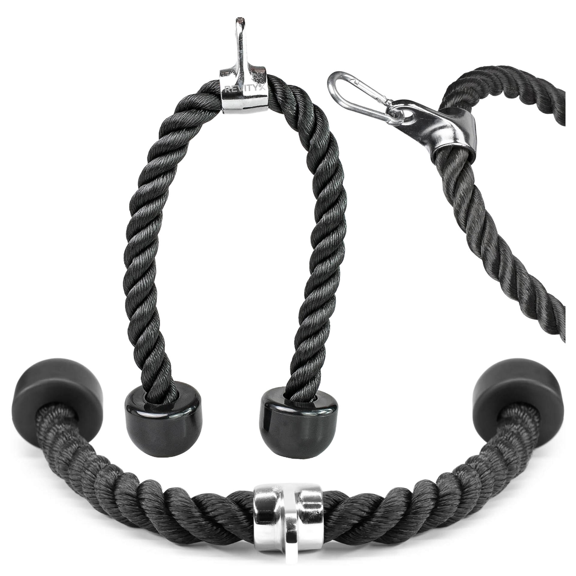 Agarre musculación polea cuerda para triceps accesorio con mosquetón, 70 cm 6/7